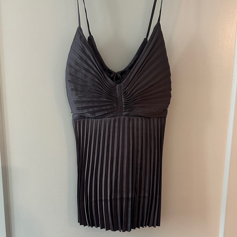Purple Pleated Tank Top